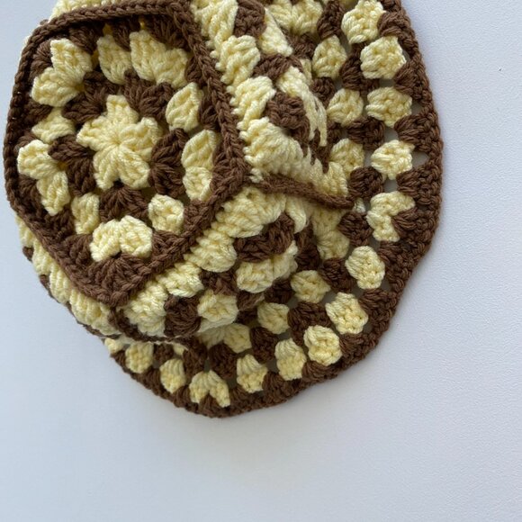 Crochet Bucket hat Yellow and brown - Picture 6 of 7
